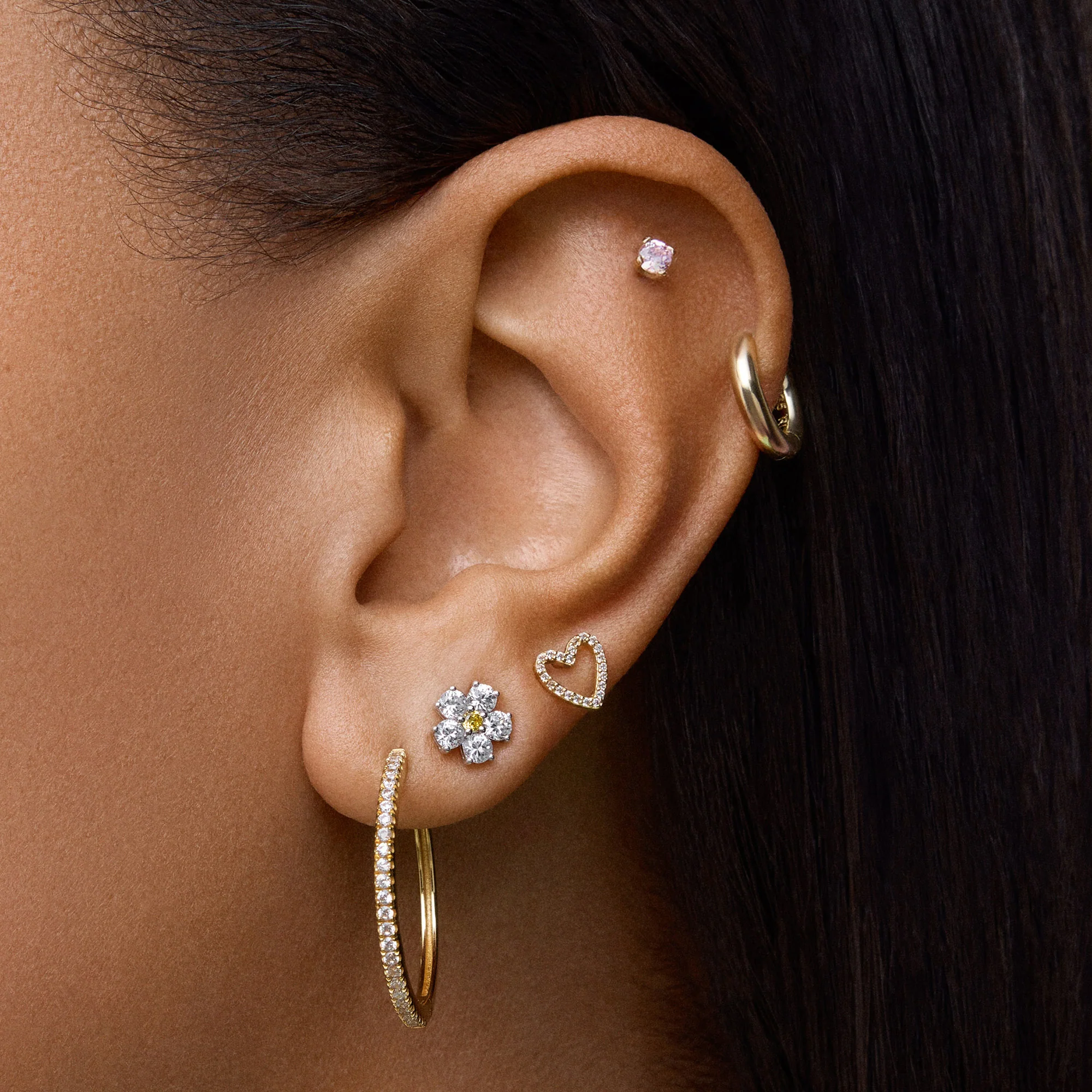14k Plain Round Hoop 10mm - Image 5